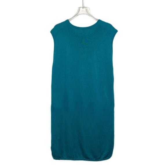 Hermès Blue Astrolabe Print Silk Sleeveless Knit Dress Size 40 Round Neck - Picture 2 of 8